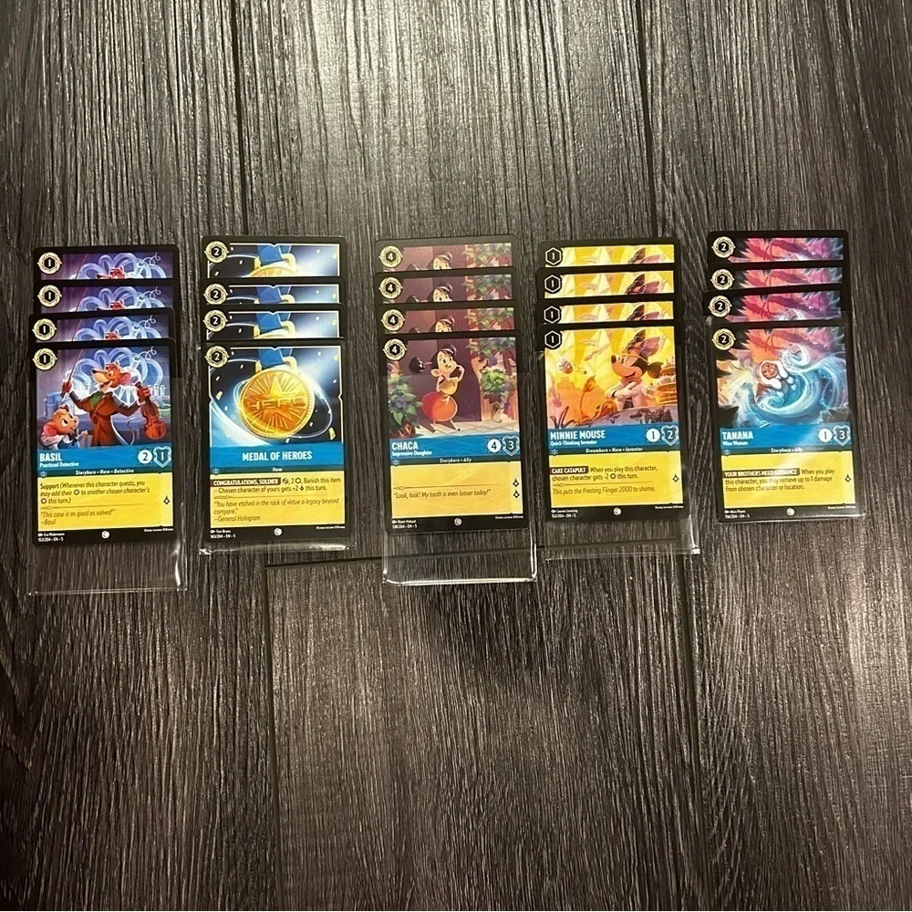 Disney Lorcana Sapphire Card Play Set x5
